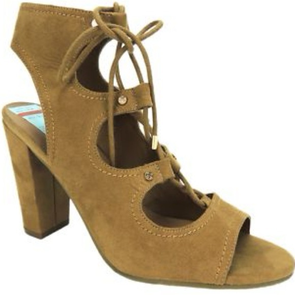 Indigo Shoes - Índigo Rd. Tan Suede Lace-Up Heels